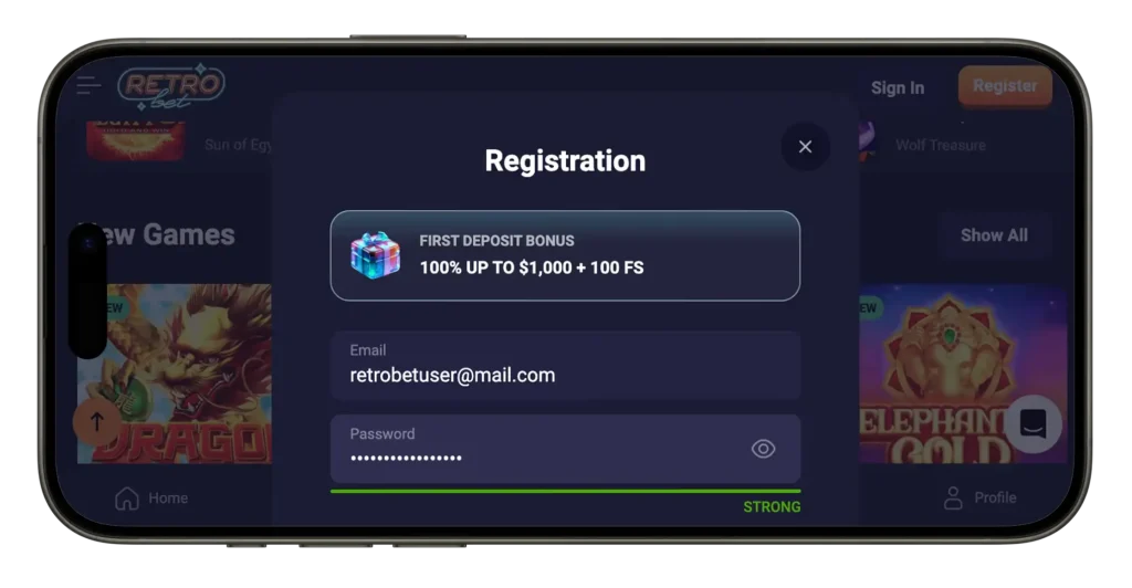 RetroBet Casino app